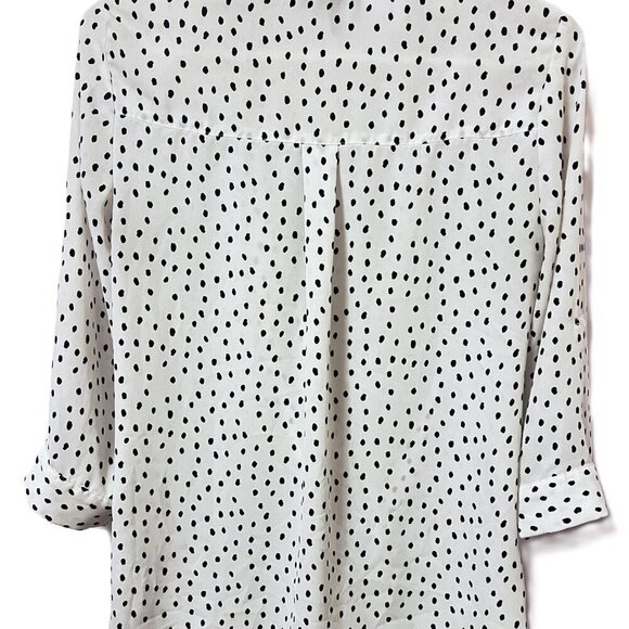 IZ BYER Women's White/Black, Polka Dot, Button Up, Twisted Mid Drift - XS - Picture 11 of 11